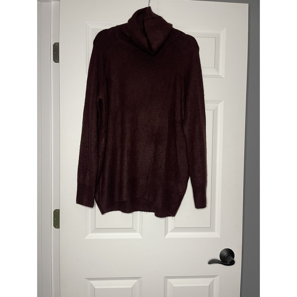 Hm Turtleneck Knit Pullover sweater  plum heathered Small